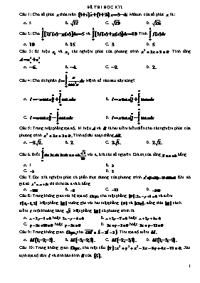 Đề thi học kì 2 môn Toán 11